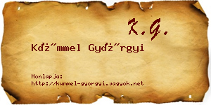 Kümmel Györgyi névjegykártya