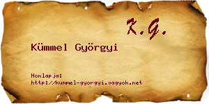 Kümmel Györgyi névjegykártya